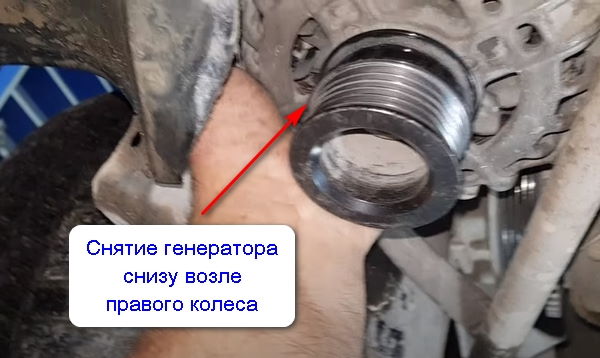 Снятие генератора Приора с кондиционером Halla